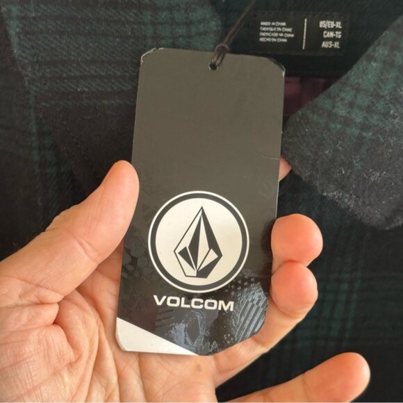 Volcom Stone Lords Men’s XL Green Plaid Wool-Blend Parka Jacket Long Coat NWT - Picture 7 of 14